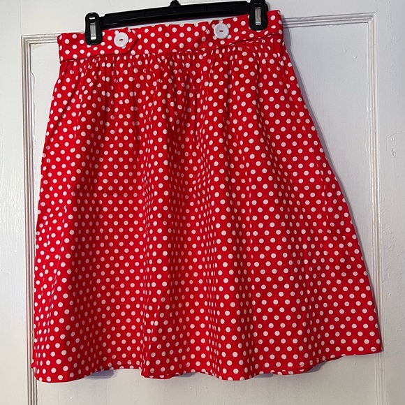 Modcloth Dresses & Skirts - Modcloth Vibrant Red Polka Dot A-Line Skirt